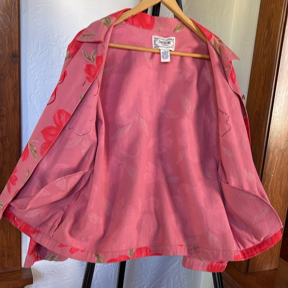 Tantrums Vintage ‘90’s Hibiscus Floral Jean Jacket Size M - Picture 11 of 12